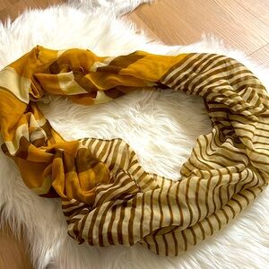 Yellow and brown circle scarf
